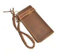 QWPYDXN New Vintage Wallet Large Capacity Horse Real Leather Bifold Leather Pocket Handle Bag Multi Card Holder Coin Pouch Card Holder