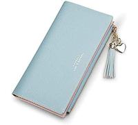 QWPYDXN New Women Wallet Large Capacity Long Leather Zipper Purse Card Slots Tassel Coin Holder Fashion Retro for Girls Gift Card Holder