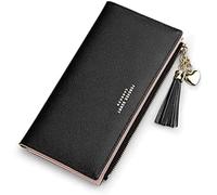 QWPYDXN New Women Wallet Large Capacity Long Leather Zipper Purse Card Slots Tassel Coin Holder Fashion Retro for Girls Gift Card Holder