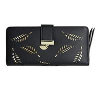 QWPYDXN New Zipper Clutch Wallet Large Cute Ladies Wallets Credit Card Cute Elegant Long Card Holder Purse Clutch Black Card Holder