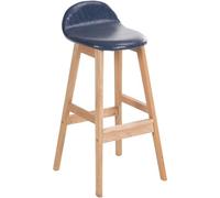 QWPYDXN Oil Wax Leather/Cotton Seat Barstool 70CM Nordic Solid Wood Kitchen Stools for Counter Modern Simple Front Desk Bar Chair