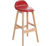 QWPYDXN Oil Wax Leather/Cotton Seat Barstool 70CM Nordic Solid Wood Kitchen Stools for Counter Modern Simple Front Desk Bar Chair