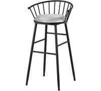 QWPYDXN Retro Industrial Style Barstool Simple Iron Kitchen Island Chairs with Footrest and Backrest Kitchen Stools for Counter Black