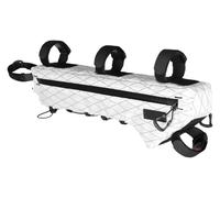 QWQVBN Motorcycle Tail Bag Motorbike Saddle Bags Bicycle Frame Bag Rainproof Cycling Triangle Pouch Crossbeam for MTB Road with 17 Inch Or Larger Length Motor Pannier Side Pouch(White-2.4l)