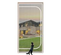 QWR Reinforced Cat Screen Door,Fits Door Opening Size 32''x 80'',Thickened Cat Proof Screen Door Mesh with Zipper Closure for Living Room,Kitchen,Bedroom.