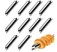 Qwrqwr 10PCS Cannoli Tubes Molds Cream Horn Danish Roll Forms Stainless Steel for Baking Pastry