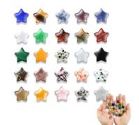 Qwrqwr 20 Pcs Healing Crystal Star Set Multicolour Polished Gemstones for Home Decor Meditation and Chakra Balancing Gifts for Beginners Women and Meditating Enthusiasts