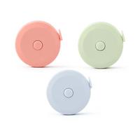 Qwrqwr 3 Pack Retractable Mini Soft Tape Measure 150cm/60in Dual Scale One-Click Auto Rewind PVC Fiberglass Body Measuring Tape for Fitness, Tailoring & Clothing Shopping