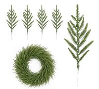 Qwrqwr 30 Packs Christmas Tree Filler Branches Real Touch Pine Stems Artificial Needle Foliage for XmasTree Decor Greenery Picks for Wedding Centrepiece and Home Decorations