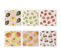 Qwrqwr 6 Pack Swedish Dishcloth Reusable Paper Towels Sponge Kitchen Cloth Biodegradable Absorbent Dish Cloths Food-safe for Dishes