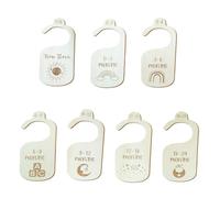 Qwrqwr Baby Wardrobe Dividers Wooden Clothes Hanger Separators for Newborn Boys Girls Kids Boho Wardrobe Organizers Nursery Decor (Log color D)