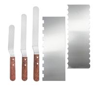 Qwrqwr Cake Scraper Set Buttercream Icing Spatula for Cake Decorating Cake-Baking Leveller Server Slicer Buttercream Smoother for Party Pastry Room