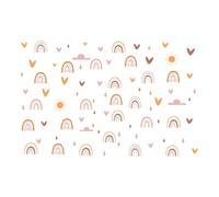 Qwrqwr Dream Bedroom Wall Rainbow Watercolor Stickers for Kids and Baby Removable Wall Decals with Hearts Stars Clouds and Sun Playful and Charming Look Decorartion
