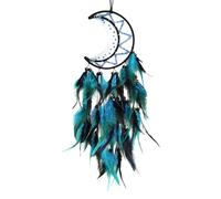 Qwrqwr Feather Dream Catchers Ornaments for Home Dormitory Decoration Handmade Half Circle Moon Traditional Art Wall Hanging in Indian Style Fairy Gift Craft Dreamcatcher