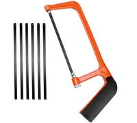 Qwrqwr Heavy Duty Mini Hacksaw for Metal Cutting Professional with Adjustable Angle and 5 Replaceable Blades for Plastic PVC Pipe Tile and Wood Cuts Multi-Purpose Working Tool