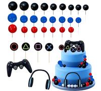 Qwrqwr Mouse Cake Topper Ears Pink Bow Decorations for Girl's Birthday Baby Shower Party (Gaming Black)