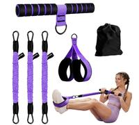 Qwrqwr Multifunctional Pedal Resistance Bands with Handle 3PCS Adjustable Tubes (30-90lbs) Sit-Up Ab for Full Body Shaping, Portable Home Gym Workout Equipment for Women & Men