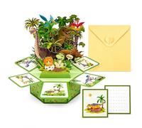 Qwrqwr Pop Up Birthday Card Dinosaur 3D Dinosaur Card with Envelope & Message Card Boys Birthday Gift for Son Grandson Birthday Dino Lovers