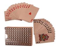 Qwrqwr Rose Gold Poker Cards Waterproof Foil Playing Card for Magic Games Family Entertainment Canasta Card-Game and Birthday Fit Texas Hold'em Blackjack Baccarat