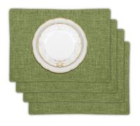 Qwrqwr Sage Green Rectangular Placemats for Table 4Pcs Linen Table Mats Set Eco-Friendly Heatproof Dining Mats 30x45cm Easy Clean Durable (Green)