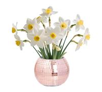 Qwrqwr Small Disco Ball Vase Rose Disco Ball Planter Mini Plant Pot for Cacti Herbs and Windows Silver Mirror Glass Decorative Vase 3.94 x 3.15 Inches (1, Rose Gold)