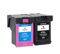 QWsdR HUHIKAB 2Pack Ink Cartridge Compatible With 67 67XL Compatible With DeskJet 2732 2755 6052 6058 6075 4152 4155 4158 Printers(1 Black and 1 Color)