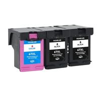 QWsdR HUHIKAB 2Pack Ink Cartridge Compatible With 67 67XL Compatible With DeskJet 2732 2755 6052 6058 6075 4152 4155 4158 Printers(2 Black and 1 Color)