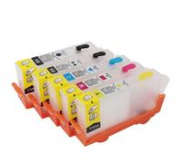 QWsdR Refillable Ink Cartridges Compatible Compatible With Photosmart B109n B209a C410b B211b C510a 5 Colors With ARC Chips C/M/Y/K/K