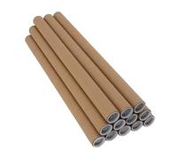 QWUUYEC 12 Pcs Round Paper Tubes, Poster Storage Tubes with Plastic Lid, Kraft Mailing Tubes - Durable Spiral Wound Protection, Multipurpose Document and Artwork Storage (3.4*51cm)