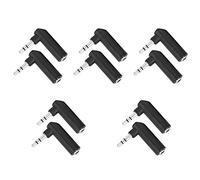 QWUUYEC 3.5mm Audio Adapter - Right Angle Male to Female 3/4 Pole Connector for Stereo Headphones with Mic and Video Output, Durable and Space - Saving Design for Tight Spaces