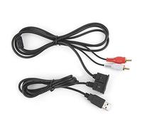 QWUUYEC 3.5mm Extension Wire USB AUX Stereo Female to 2 Male Cable 3.3ft - Durable ABS Material, Wide Compatibility for Car Boat Motorcycle Audio Systems