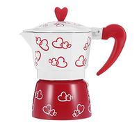 QWUUYEC Aluminum Coffee Maker Kettle Pot Small Size, Durable, Odorless, Safe Material - Suitable for Home and Office, Compatible with Gas Stove and Electrothermal Furnace (Large red heart)