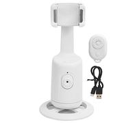 QWUUYEC Auto Face Tracking Phone Holder - 360 Degree Rotation with Gesture Control and Bluetooth Remote for Vlogging Live Streaming Video Calls