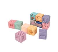 QWUUYEC Baby Soft Stacking Blocks - Educational Silicone Set for Learning Animals, Shapes, and Colors, for Infants 6 Months and Up