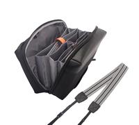 QWUUYEC Camera Bag, Water - Resistant Sling Bag, 4L, Black with Shoulder Strap Replacement - Durable Polyester and PU Leather, Lightweight Compact Design for Mirrorless Cameras