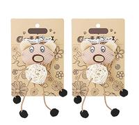 QWUUYEC Cat Toy 2PCS Set, Interactive Plush and Bear with Bells and Pulling Rings, Brown - Durable Non - Materials, Claw Grinding and Boredom Relief, Ideal for Cat Training a