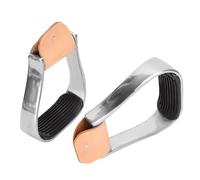 QWUUYEC Horse Riding Stirrups, Aluminum Cushioned Western Horse Saddle Tack, Durable - Proof - Lightweight Design, Non - Slip Rubber Pad, Comfortable for Training and Performance