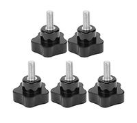 QWUUYEC Knob Bolt Lathe Hand Grip, Five - Star Locking Handle M8x40x20, 5Pcs Black - Durable Engineering Plastics, Easy Installation, Ideal for Mechanical and Industrial Use