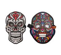 QWUUYEC LED Face Cover, Adjustable Size, 2pcs, Voice Control Light Up Mask for Halloween Party - Sound Activated Light, Comfortable and Safe for Adults and Kids