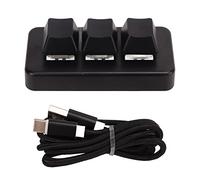 QWUUYEC Mini 3 Button Programming Macro Keypad, USB Cable, Compact ABS Shell - Customisable Macros, Onboard Storage, Ideal for One - Handed Use and Gaming