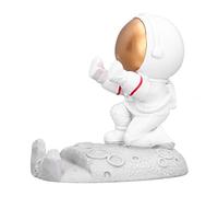 QWUUYEC Mobile Phone Holder Astronaut Shape Resin, Exquisite Golden Bracket Ornament Small Compact - Environmentally Friendly, Smooth Finish, Ideal for Office and Home Decor (golden astronaut push)