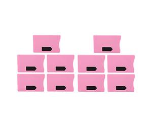 QWUUYEC RFID Blocking Card Holder, Ultra Thin Identity Card Protector, 10PCS Yellow - Theft Protection, Easy Access Design, Perfect for Men and Women (Pink)