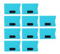 QWUUYEC RFID Blocking Sleeve Credit Card Protector 10PCS Orange, Theft Prevention, Lightweight and Durable - Anti Theft Security, Compact Design for Travel and Daily Use (Blue)