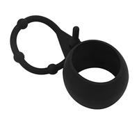 QWUUYEC Silicone Golf Ball Holder Soft Protective Cover Fall Resistant Keyring Backpack Holder, Adjustable Knots for Secure Fit - Durable Silicone, Easy Carry for Golfers (Black)