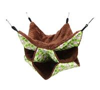 QWUUYEC Small Pet Warm Hammock Sleeping Bag, Three Layer Canvas Plush, 32x32cm Blue - Soft Comfort, Hanging Design with Hooks, Ideal for Hamsters and Sugar Gliders (Green)