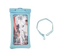 QWUUYEC Universal Floating Waterproof Phone Bag Pouch, TPU Material, Fits Phones Below 7.2 Inches - Floating Design, Fingerprint Friendly, Hands - Free Lanyard for Swimming and Boating (Blue)