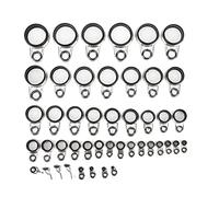 QWUUYEC Universal Rock Casting Tackle Fishing Rod Guides Line Rings 45 In 1 Set - Durable Stainless Steel, Wear - Resistant Ceramic, Portable Design For Anglers