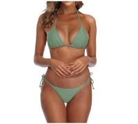 QWUVEDS Bikini Swimsuit for Women Black Brazilian String Bikini Swimsuit Triangle Top Bathing Suits Swimsuits Swimsuit Long Sleeve Bikini Teen Girls Micro Bikini Sexy Extreme Bikini, GN1, S