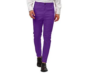 QWUVEDS Stretch Jeans Men's Jeans Stretch Skinny Jeans Men's Business Suit Trousers for Men, Plain Large Size, Refreshing, Comfortable Casual Trousers, Business Trousers, Blue Women, purple, XL