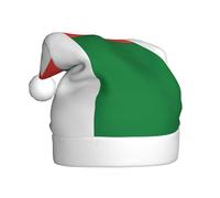 Qwvbn Adult Plush Santa Hat Flag of Madagascar Prints Soft and Comfortable for Christmas New Year Party Favors for Men Women